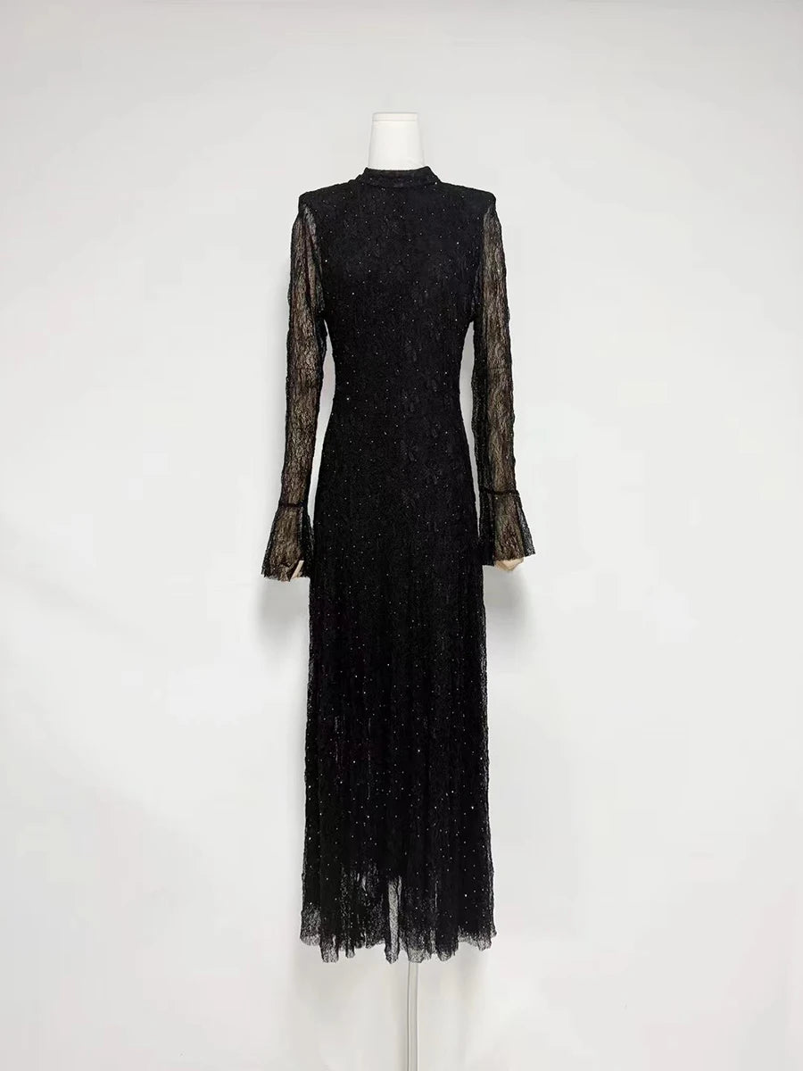 Long Sleeves Patchwork Dress