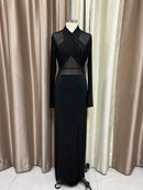 Sheer Spliced Hot Fix Dresses