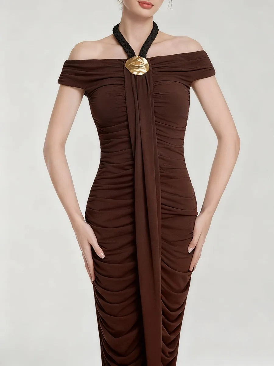 Halter Off Shoulder Tunic Ribbon