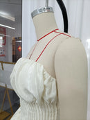 Solid Spliced Pleated Dresses