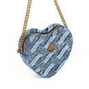 Lady Heart Shaped Bag Wash Denim