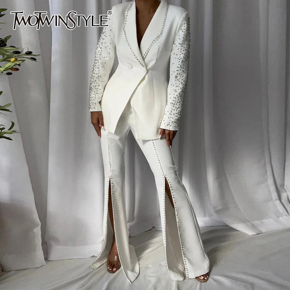 Spliced Diamonds Two Piece Pants Set