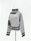 Striped Zipper Sweaters