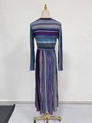 Color Striped Casual Long Dresses