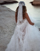 Fluffy White Tulle Wedding Dress