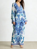 Loose Printing Draped Casual Dresses