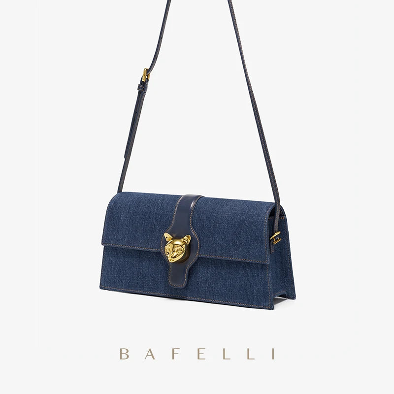 DENIM TRENDING SHOULDER CLUTCH