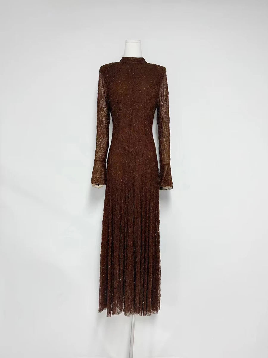 Long Sleeves Patchwork Dress