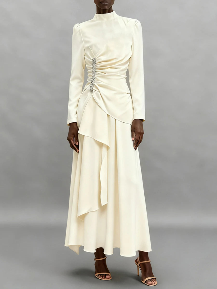 Slimming Spliced Bead Dresse