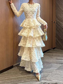Spliced 3D Flower Dresses