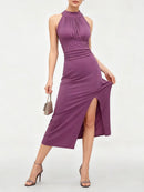 Round Neck Sleeveless  Dress
