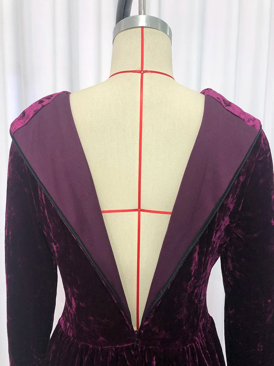 Solid Spliced Folds Dresses