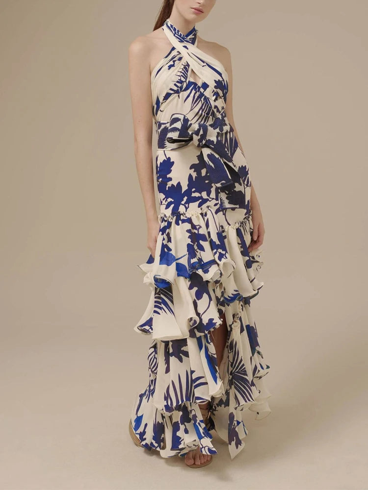 Layered Ruffles Hem Dress Female New