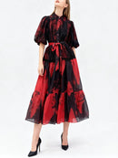 Lace Half Sleeves Patchwork Dress