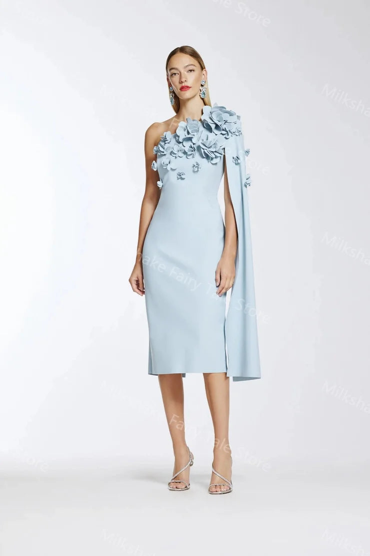 One Shoulder Floral Dress