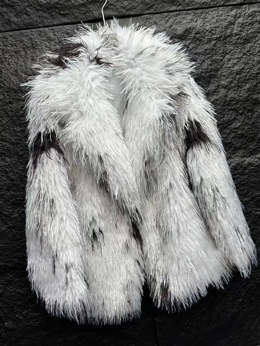 Color Spot Loose Temperament Fur Coats