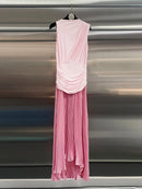 Plus Size Hit Color Spliced Folds Dress