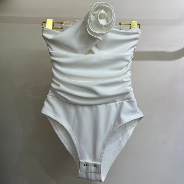 Elegant Spliced Floral Bodysuits