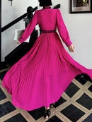 Color block  Pleated Sequins Dress