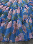 Color block Printing A Line Skirts