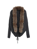 Loose Spliced Fur Casual Cardigans