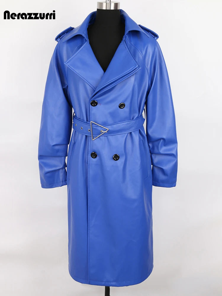 Long, Blue & Soft Trench Coat