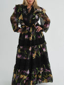 V Neck Long Sleeve Dress