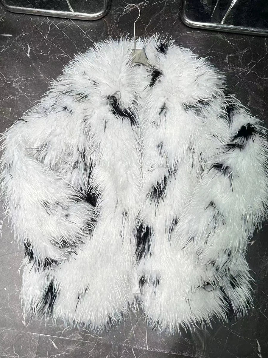 Color Spot Loose Temperament Fur Coats