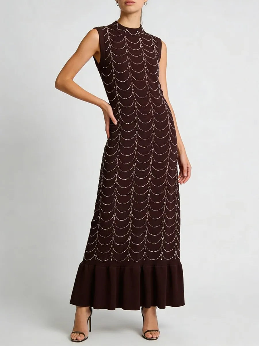 Minimalist Spliced Hot Fix Fashion Dresses