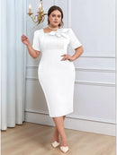 Plus Size 3D Flower Dress