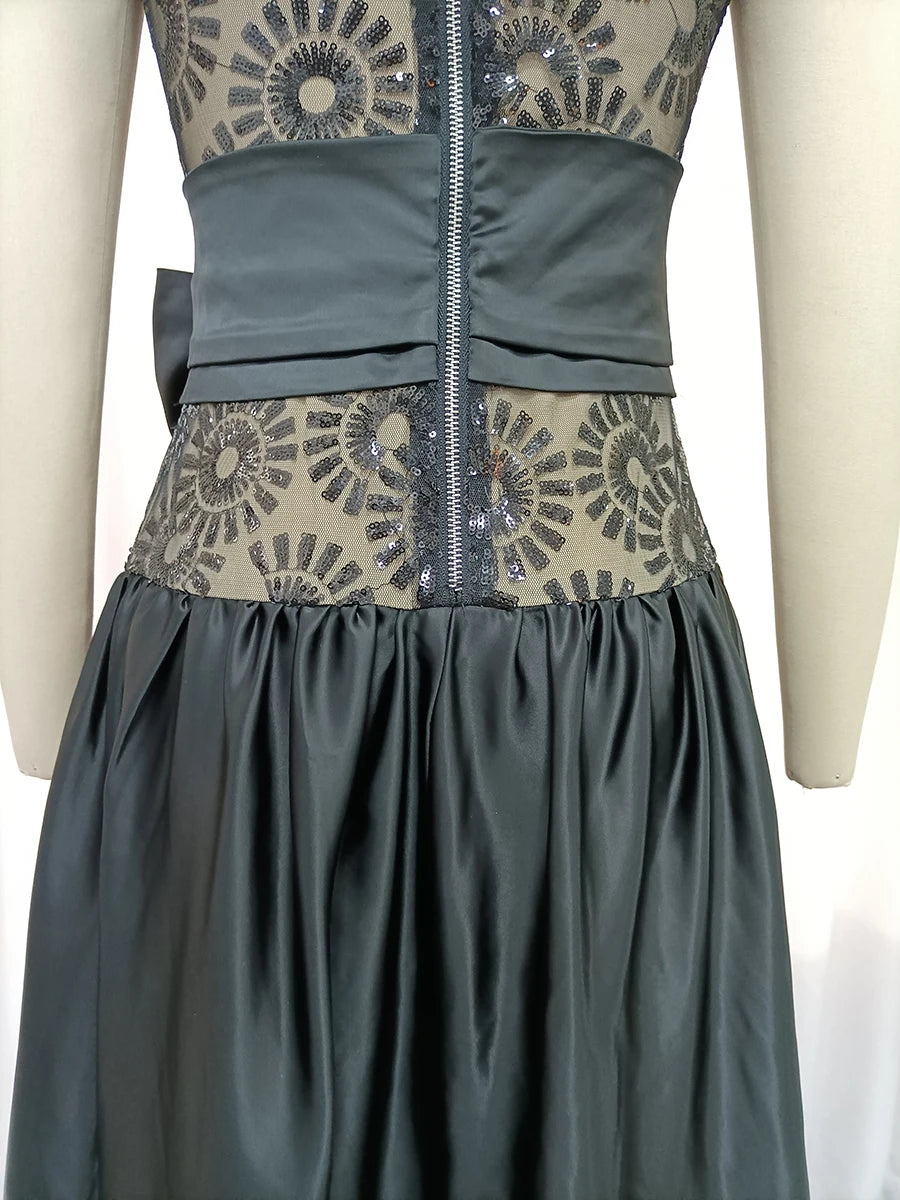 Spliced Sequins Dresses