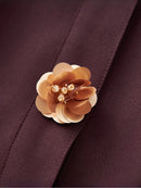 Solid Spliced 3D Buttons Dresses