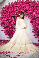 Off Shoulder Long Sleeves Pregnancy Gowns