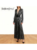 Leopard Spliced Bowknot Dresses