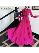 Color block  Pleated Sequins Dress