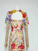3D Flower Embroidery Dress