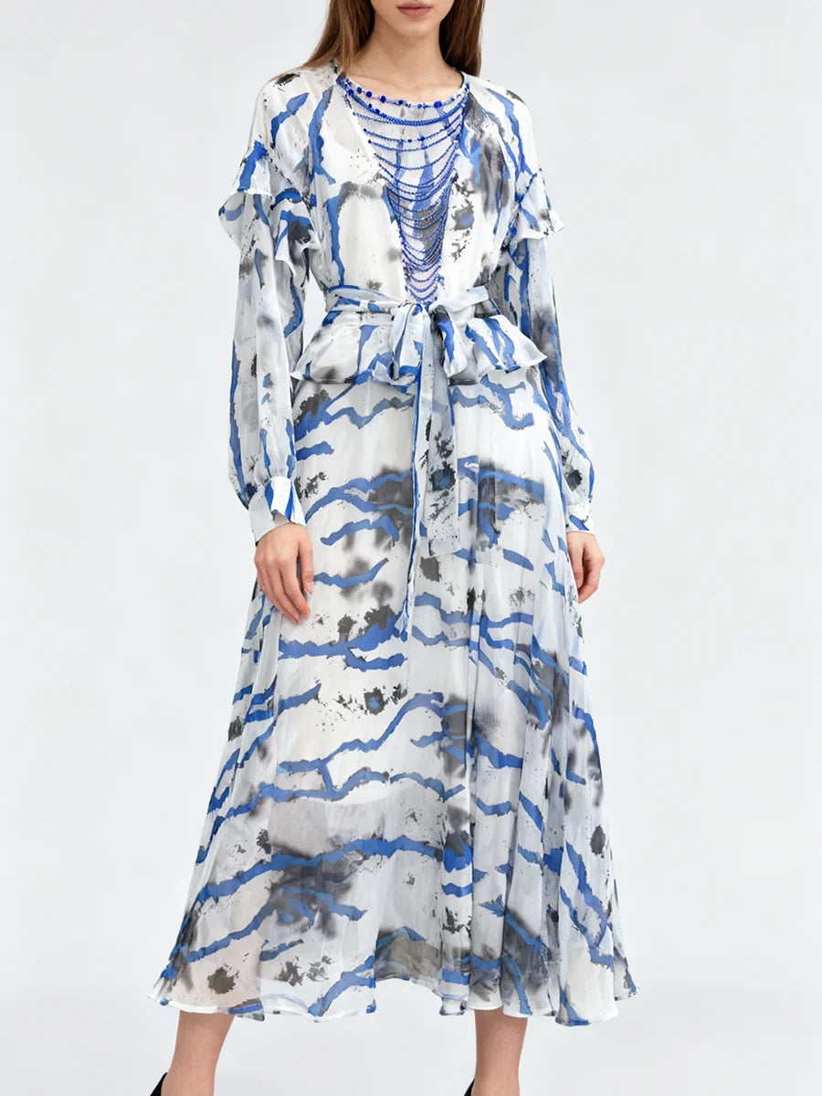 Hit Color Spliced Striped Dresses