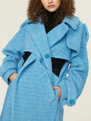 Solid Hollow Out Twist Lambswool Coats