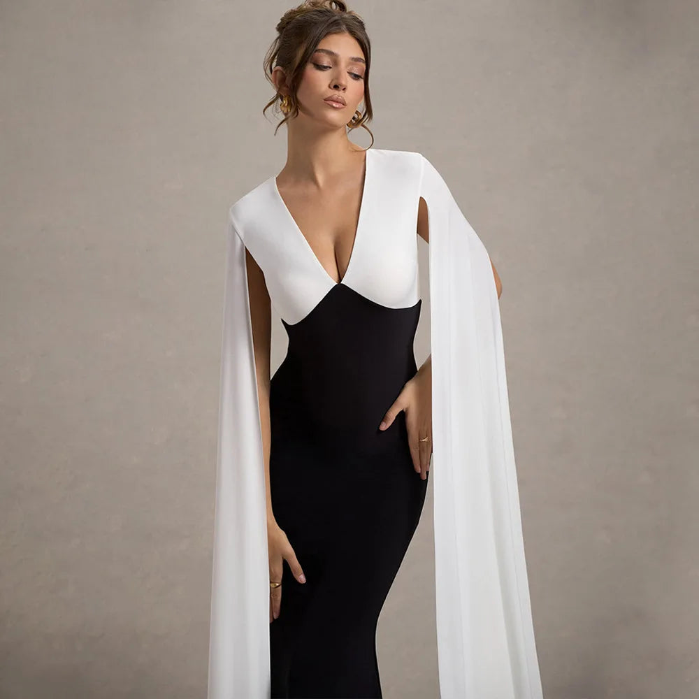 Vintage Black and White Evening Dresses