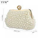 White Pearl Beaded Clutch Purse