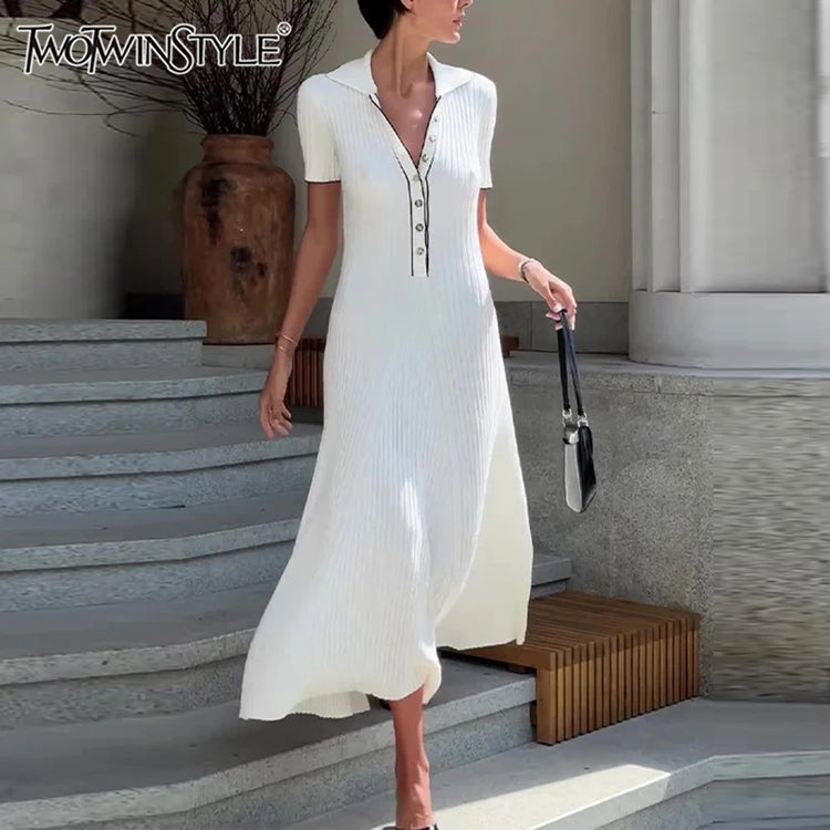 Button Knitted Dresses