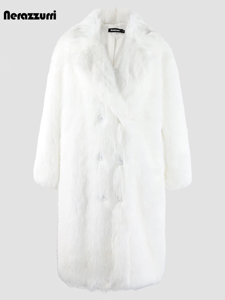 Oversized White Thick Coat