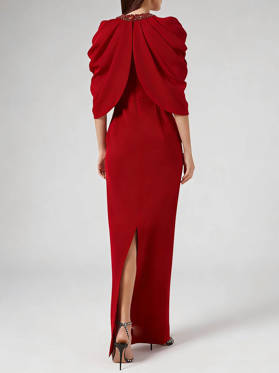 Bead Slimming Long Dress