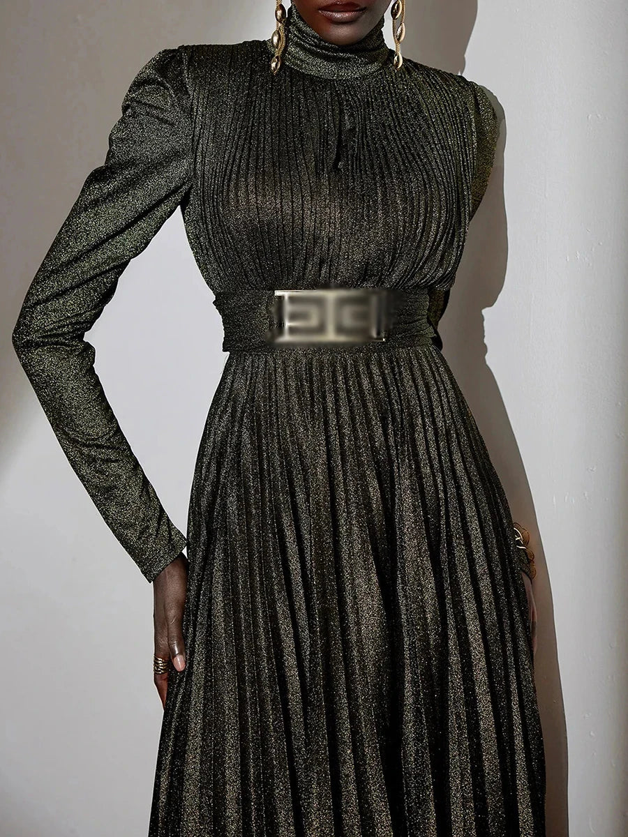 Spliced Belt Temperament Dresses