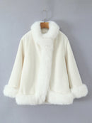 Solid Loose Spliced Fluff Elegant Jackets