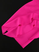 Plus Size Fuchsia One Shoulder