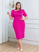 Plus Size 3D Flower Dress