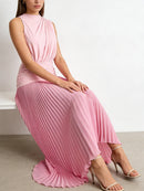 Plus Size Hit Color Spliced Folds Dress