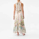 3D Flower Lace Up Dress