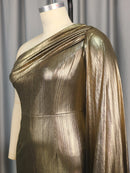 Plus Size One Shoulder Gold Sheath Dress